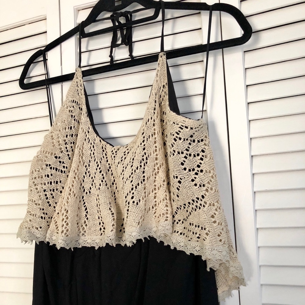 ❌[SOLD]❌ ONLY WORN ONCE- halter 2-layer knit dress - Picture 2 of 3